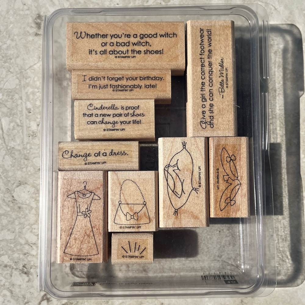 Stampin Up! wooden stamp set Humor in high Heels 10pc set